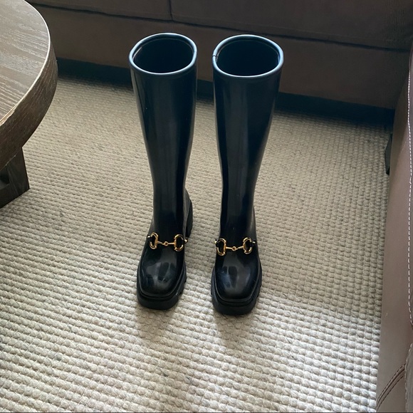 Gucci Horsebit Tall Rubber Rain Boot - Picture 7 of 10